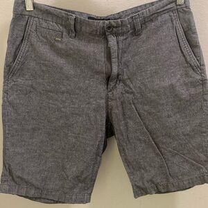 Men’s guess shorts. Grey Heather in color. 32” waist. Never worn. Hidden pocket